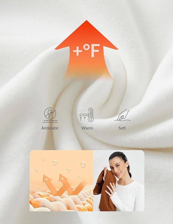 baleaf Womens Thermal Shirts Fleece Lined Long Sleeve Tops Workout Base Layer Slim Fit Cold Weather Gear