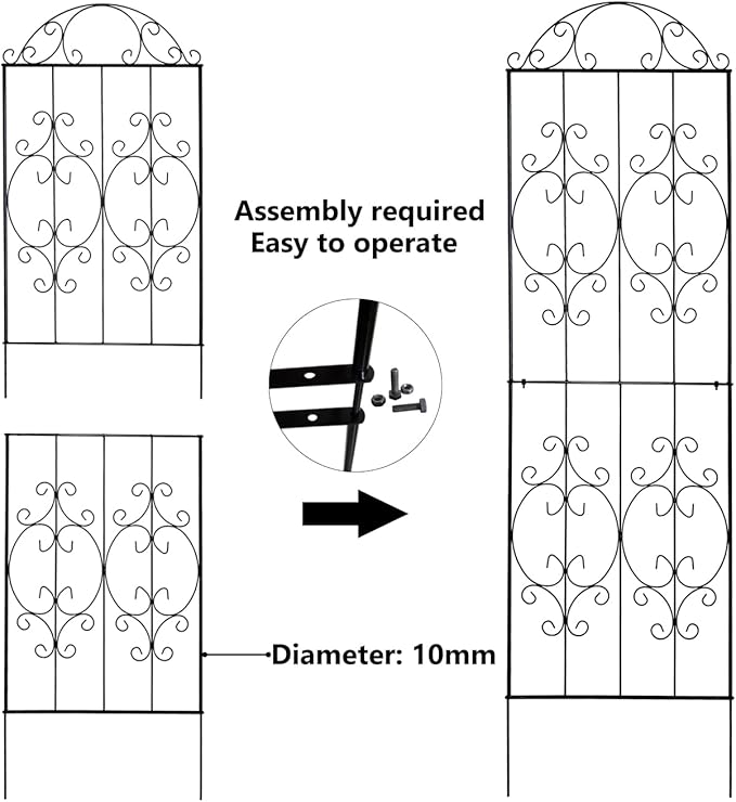 Garden Trellis 2 Pack 80 Inch.H x 22 Inch.W Heavy-Duty Climbing Plant Trellis Metal Plant Supports Suitable Supporting Climbing Plants Outdoor, Roses, Vegetables, Vines, Flowers