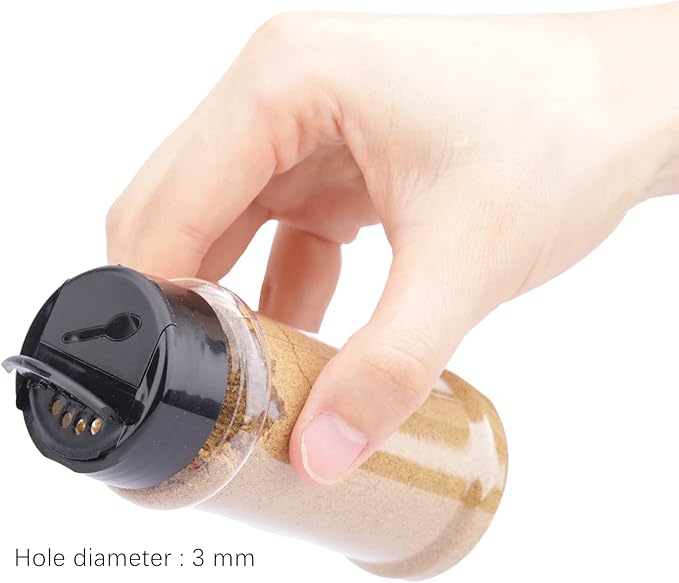 TUZAZO 3 oz Plastic Spice Jars with Shaker Lids and Labels, 24 Pcs Clear Empty Spice Bottles Seasoning Containers for Spice, Herbs and Seasoning Powders