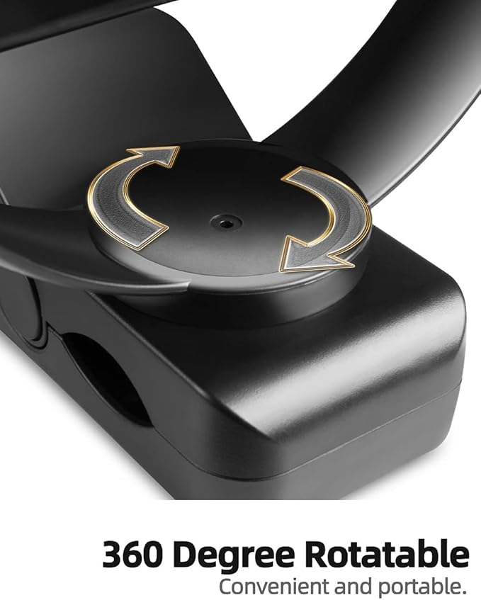 Viniper 6 inch Rechargeable Clip on Fan, 5000mah Battery Desk Fan : 360° Rotation & 3 Speeds Strong Wind Portable Fan, 8-30 Working Hours, Quiet and Powerful (Black,blue)