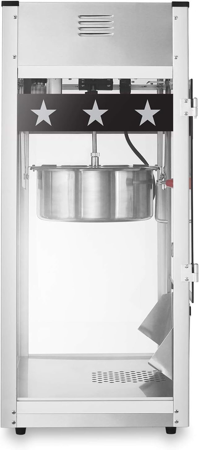 Olde Midway Commercial Popcorn Machine Maker Popper with Extra Large 16-Ounce Kettle - Black