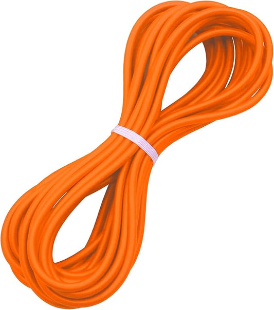 1/4" Elastic Bungee Shock Cords, 25 Feet Marine Grade Kayak Heavy Stretch String Rope & Tie Down Trailer Straps for DIY Projects Orange