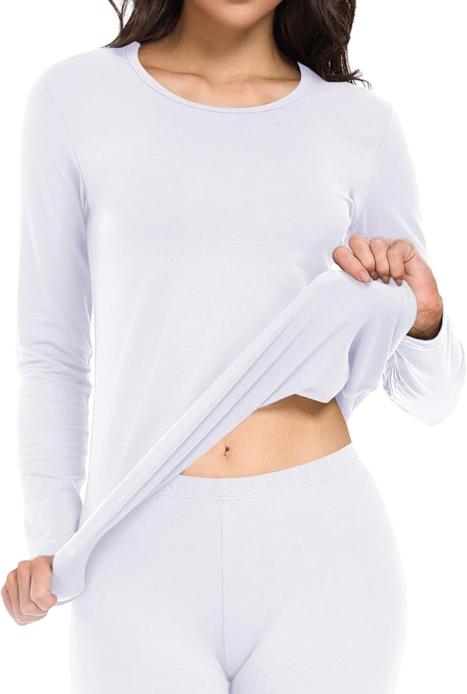 wirarpa Women's Cotton Thermal Underwear Set Long Johns Base Layer Pajama Set for Women Fall Top Bottom