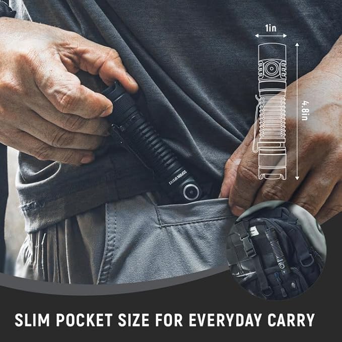 Sofirn SP31 V3.0 Tactical Flashlight Rechargeable, 2000 High Lumen Pocket Flashlight with Powerful LED, Dual Switches and Battery for EDC, Home, Emergency, Heavy Duty, IP68 Waterproof / Compact Built