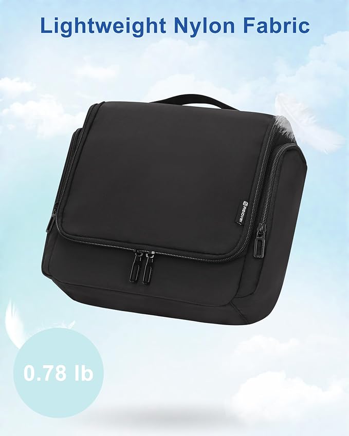 Relavel Hanging Toiletry Bag for Men and Women, Travel Toiletries Bag Water-resistant Large Makeup Cosmetic Organizer Storage, Shaving Dopp Kit Shower Bathroom Hygiene Bags, Carry-on Travel Essentials