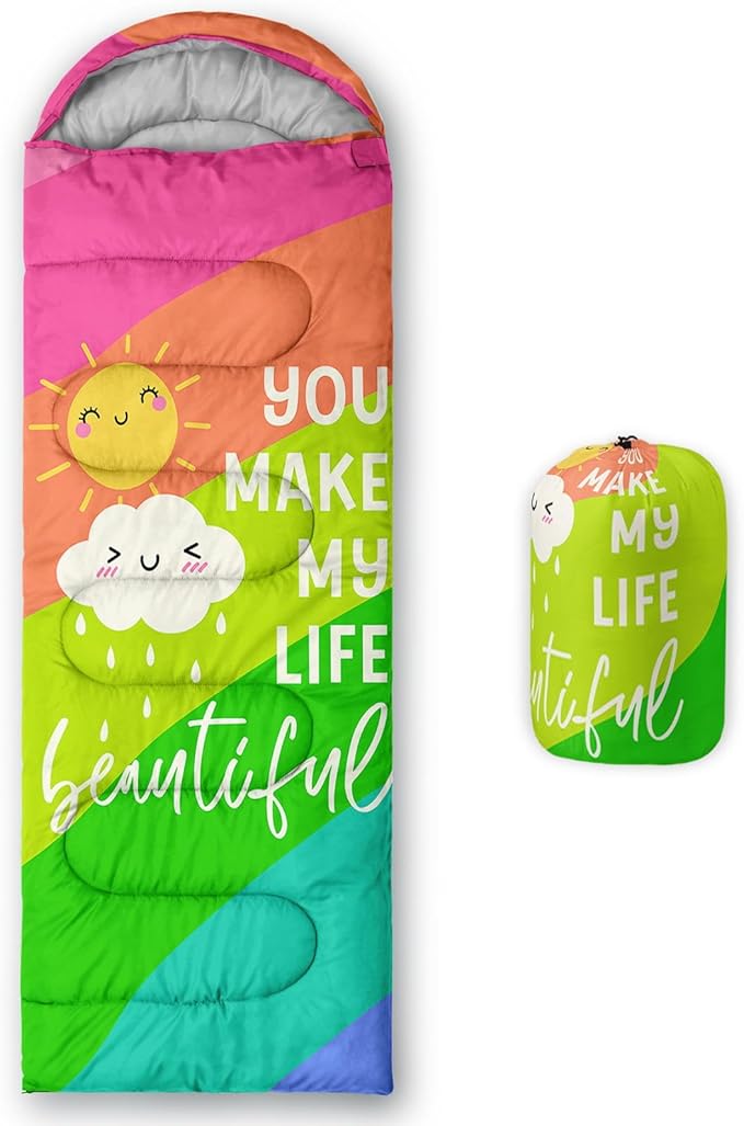 Kids Sleeping Bag for Boys Girls,3D Basketball Print-Lightweight Warm Portable Outdoor Indoor-Waterproof Cold Weather Resistant Sleeping Bag for Camping Hiking