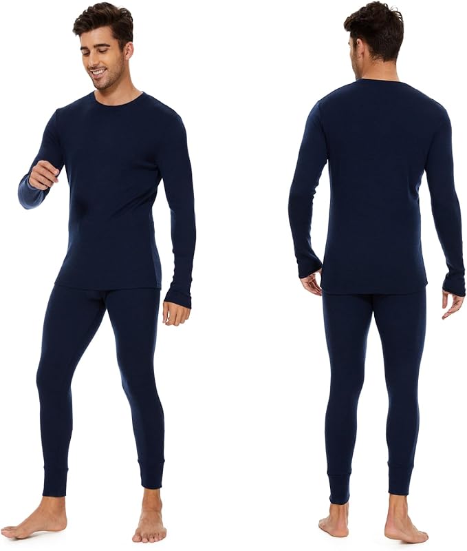MERINNOVATION Merino Wool Base Layer Set for Men 100% Merino Wool Thermal Underwear Long Sleeve