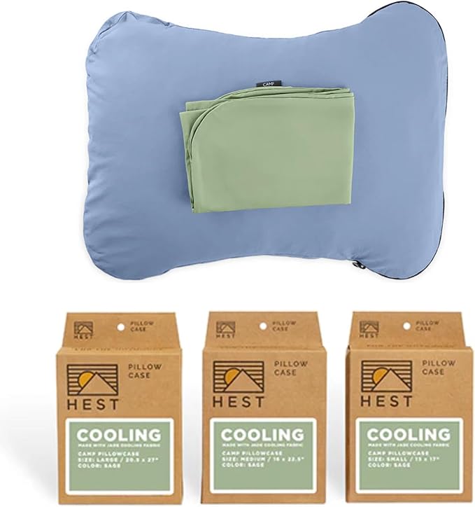 HEST Camping Pillow - Temperature Resilient, Memory Foam, Packable Travel Pillow