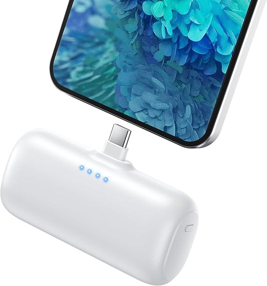 Mini Portable Charger for iPhone 16/15 Series,5200mAh 3A PD USB C Fast Charging Power Bank, Ultra-Compact Cell Phone Battery Pack for iPhone 16/16Plus/15/15Pro Max,Galaxy,Android,Moto,iPad-Milky White