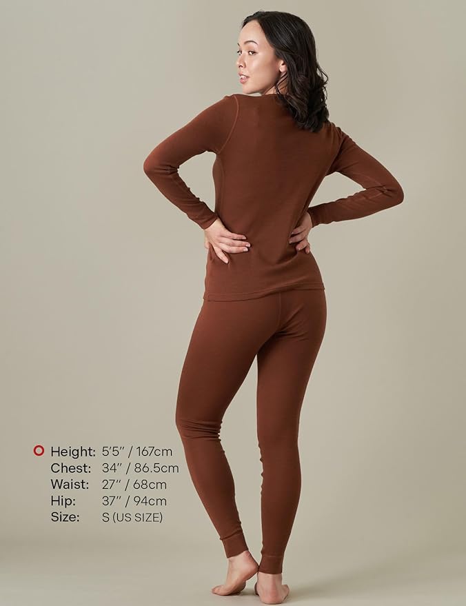 LAPASA Womens 100% Merino Wool Base Layer Set Lightweight & Midweight Thermal Underwear Long John Top & Bottom Warm L58/L91