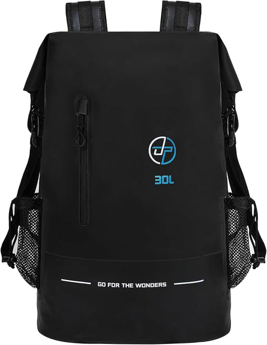 UPWELL 30L Waterproof Dry Bag Boating Backpack for Travel Hiking Camping Kayaking Hiking Swimming Floating Submersible Dry Bag Black