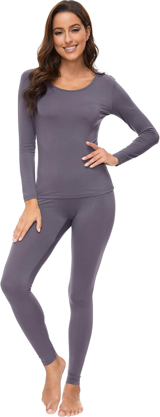 WiWi Soft Viscose from Bamboo Underwear for Women Thermal Long Johns Sets Super Warm Base Layer Top Pants Pajamas Set S-3X