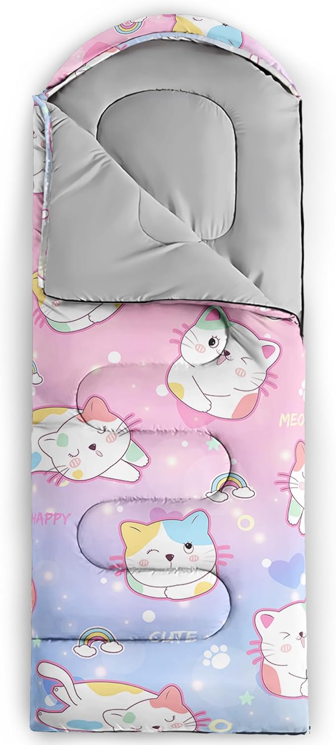 QOOMO Camping Sleeping Bags,3 Season Warm & Cool Weather,Lightweight,Waterproof Sleeping Bags for Adults & Kids,Traveling,and Outdoors,Camping Gear Equipment