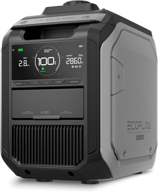 EF ECOFLOW Smart Generator 3000（Dual Fuel), LPG & Gas Powered, Smart Control, Portable Backup for Home Use, Emergency Power, Two AC Outputs, Compatible with DELTA 3 Plus & Other AC-Connected Devices
