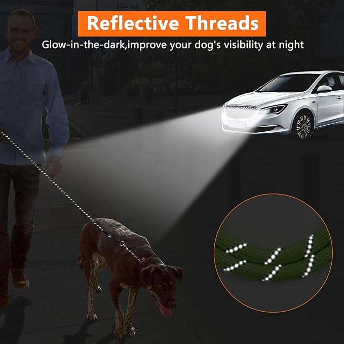 NTR 8FT Heavy Duty Dog Leash, Teal Rope Dog Leashes with Swivel Lockable Hook and Comfortable Padded Handle, Cat Puppy Leash Lead for Small Medium Large Dogs Training, Playing, Camping,or Backyard