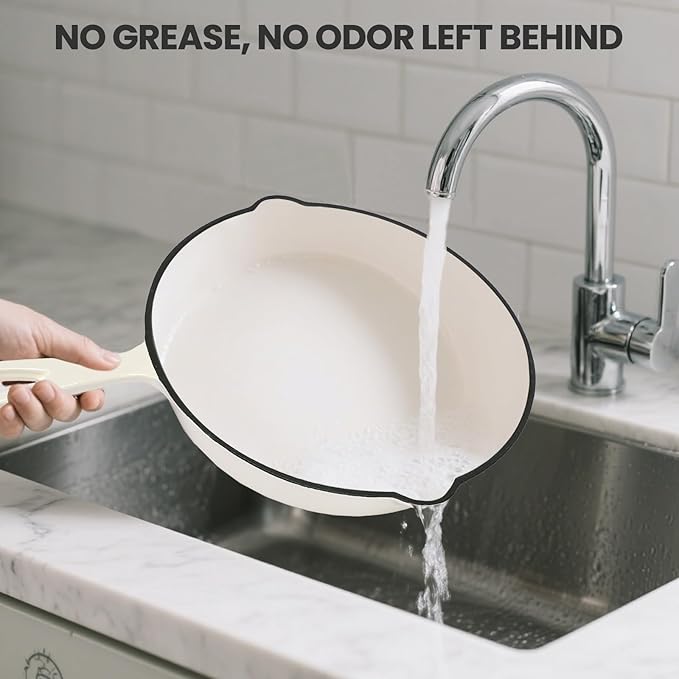 QuliMetal Enameled Cast Iron Cookware Set, 5-Piece – 2.3QT Dutch Oven, 4.7QT Braiser, 10" Skillet, 9x5" Oval Bread Pan & Rack – Versatile Oven-Safe Enamel Cast Iron Pots and Pans for Home Cooking