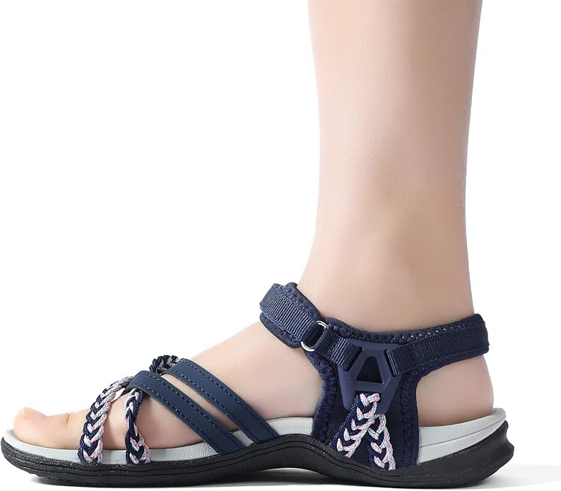 UBFEN Womens Hiking Comfort Sport Sandals Beach Vacation Camping Casual Sport Sandals with Adjustable Straps and Arch Support