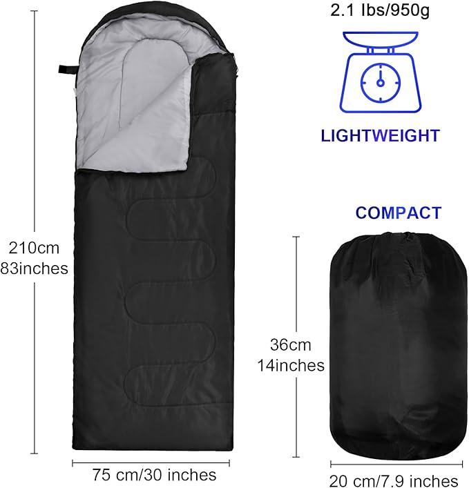 10 Pcs 0 Degree Camping Sleeping Bags Bulk for Adults Cold Weather Sleeping Bags 4 Season Warm Waterproof Lightweight with Compression Sack for Backpacking Hiking Travel Homeless