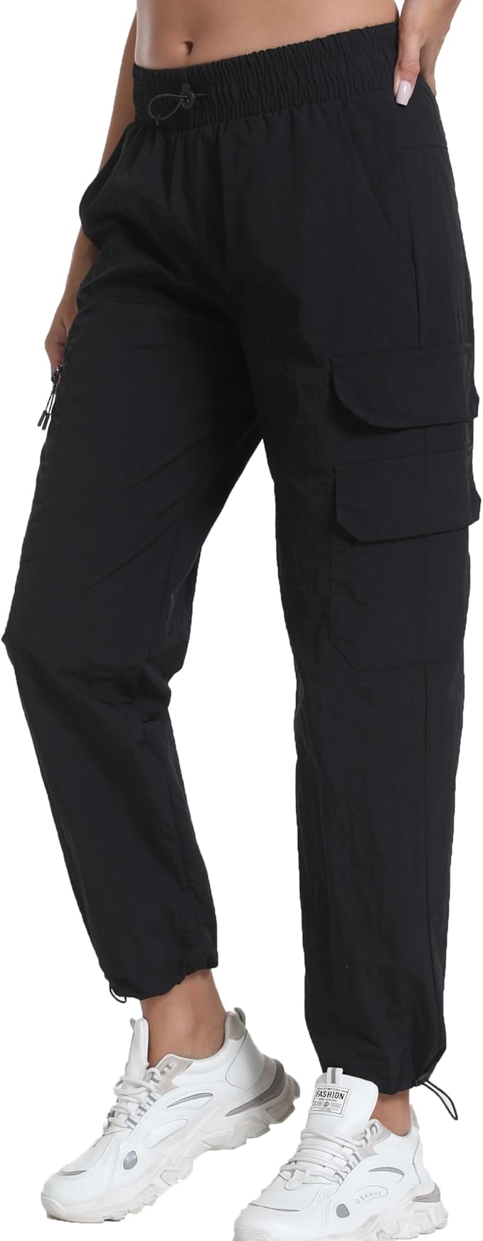 Women's Lightweight Hiking Joggers with Pockets - Water Resistant Cargo Pants for Outdoor Workouts Camping