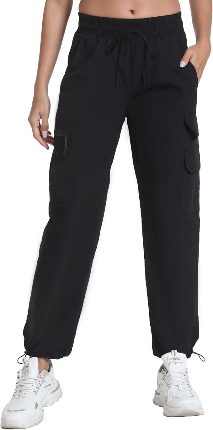 Women's Hiking Pants with Pockets - Travel Lounge Outdoor Quick Drying Lightweight Water Resistant Joggers