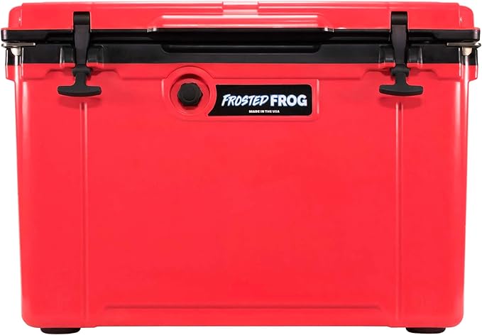 Made in USA Frosted Frog Hyper-Light 54 Quart Hard Cooler Insulated Portable Ice Chest Box for Beach, Beverages, Camping, Fishing, Boat, Barbecue, 30% Lighter Than Rotomolded Coolers