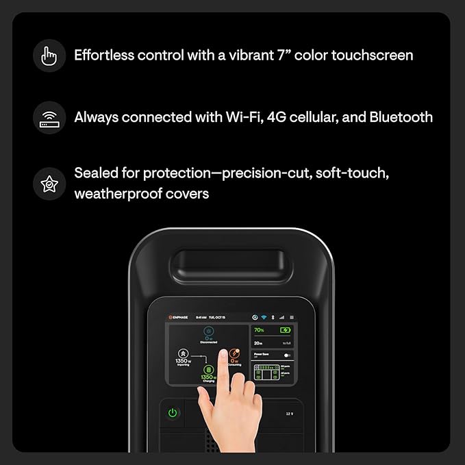 Enphase IQ PowerPack 1500 – Advanced Portable Power Station, 1500 W LFP, Microinverter Technology Produced in The USA, 4G Cellular, Wi-Fi, UL Certified 1500 Wh Solar Generator for Home Backup