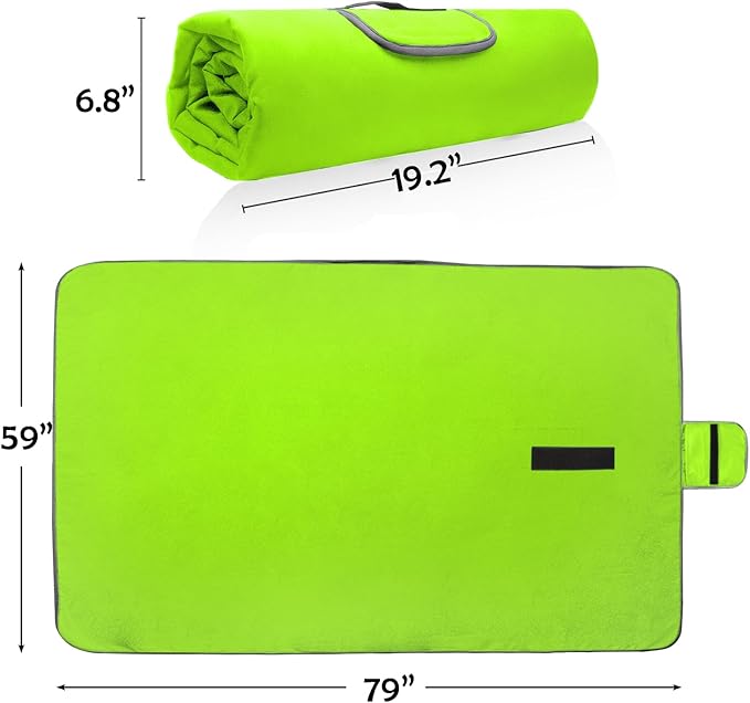 Tirrinia Large Waterproof Outdoor Blanket, Soft Warm Windproof Stadium Blanket with Sherpa Fleece and Foldable for Outdoor Sport, Baseball, Football, Beach, Concerts, Car