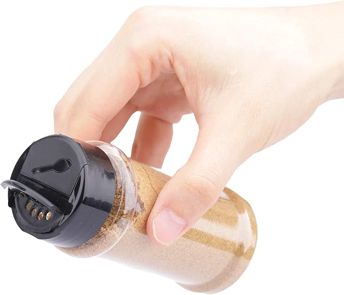 TUZAZO 3 oz Plastic Spice Jars with Shaker Lids and Labels, 14 Pcs Clear Empty Spice Bottles Seasoning Containers for Spice, Herbs and Seasoning Powders