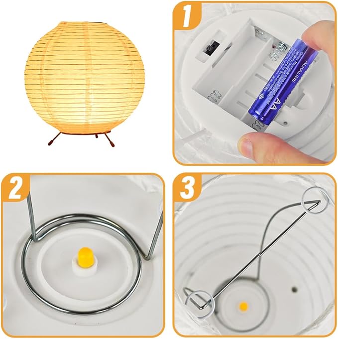 YY YEARCHY Table Lamp Paper Lamp Standing Lamps with Rice Paper Shade for Bedroom Livingroom (Ball Nightstand)