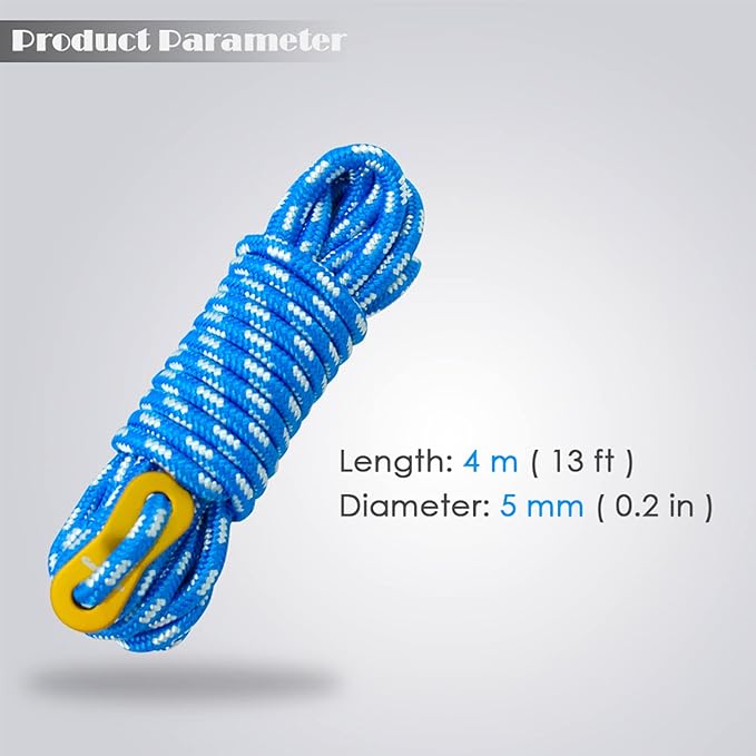 GEERTOP 6 Pack 5 mm Guy Lines Ultralight Tent Cords with Aluminum Adjuster Tensioner Outdoor Camping Guylines Ropes for Tent Tarp, Canopy Shelter, Climbing, Hiking Backpacking Survival Gear