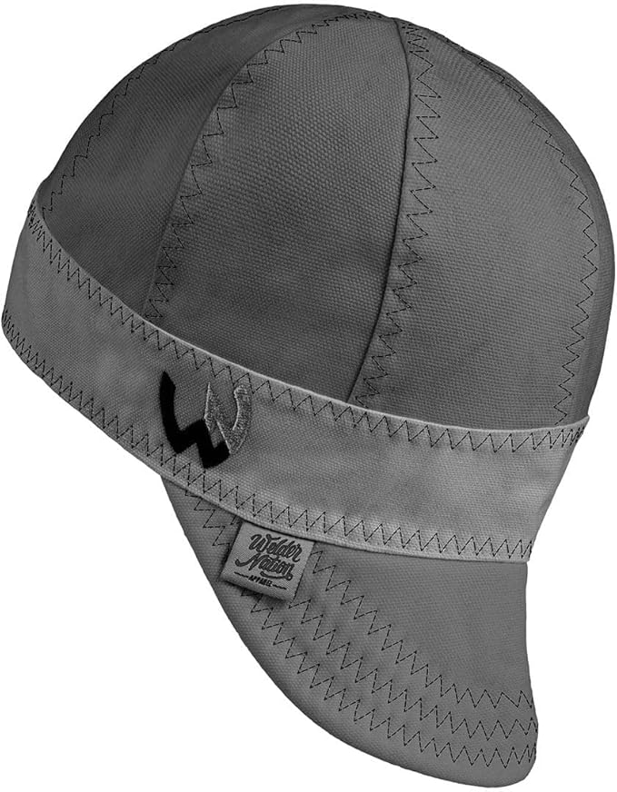 Welder Nation 8 Panel 10 oz Welding Premium Cap 100% Cotton Interior & Duck Canvas Exterior - Protective Durable Heavy-Duty