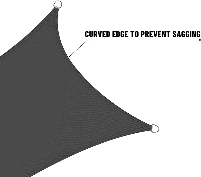 LOVE STORY Waterproof 10'x10' Rectangle Dark Grey Sun Shade Sail Cannoy UV Resistant for Outdoor Patio Garden Backyard (We Make Custom Size)