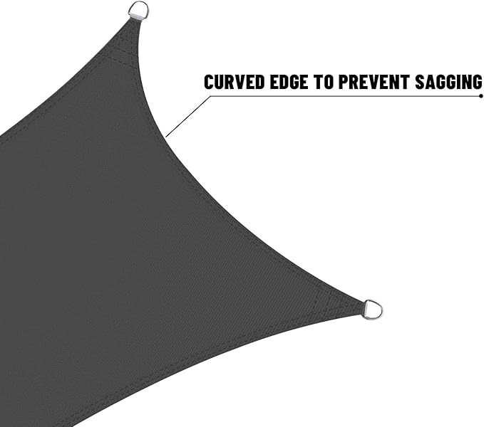 LOVE STORY Waterproof 6'5''x10' Rectangle Dark Grey Sun Shade Sail Cannoy UV Resistant for Outdoor Patio Garden Backyard (We Make Custom Size)