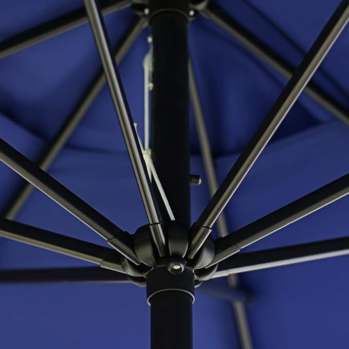 Sunnyglade 9' Patio Umbrella Outdoor Table Umbrella with 8 Sturdy Ribs (Navy Blue)