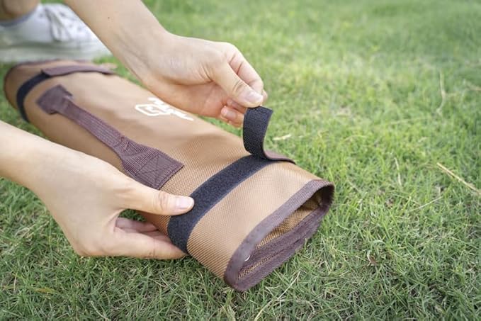 Tent Stake Storage Bag Tent Stake Roll Bag Ground Nail Storage Bag, Heavy Duty Oxford Polyester Case for Tent Pegs and Camping Hammer