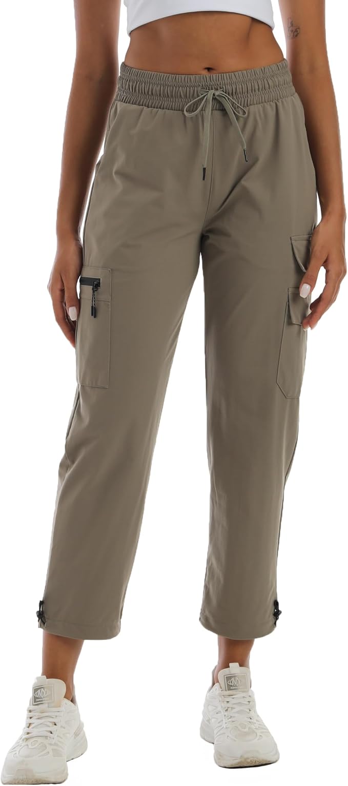 Women's Hiking Pants with Pockets - Travel Lounge Outdoor Quick Drying Lightweight Water Resistant Joggers