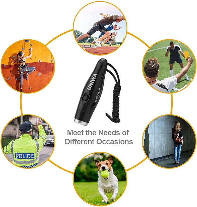 UNIWA Electronic Whistles, 2 Pack Handheld 3 Tone High Volume Electric Whistle with Lanyard for Teacher Coach Referee, Loudest Emergency Whistle Volleyball Soccer Sports Whistle