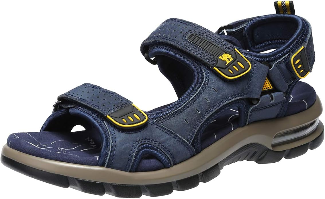 CAMEL CROWN Men's Leather Sandals for Hiking Walking Beach Treads Water Athletic Outdoor with Premium Air Cushion | Waterproof