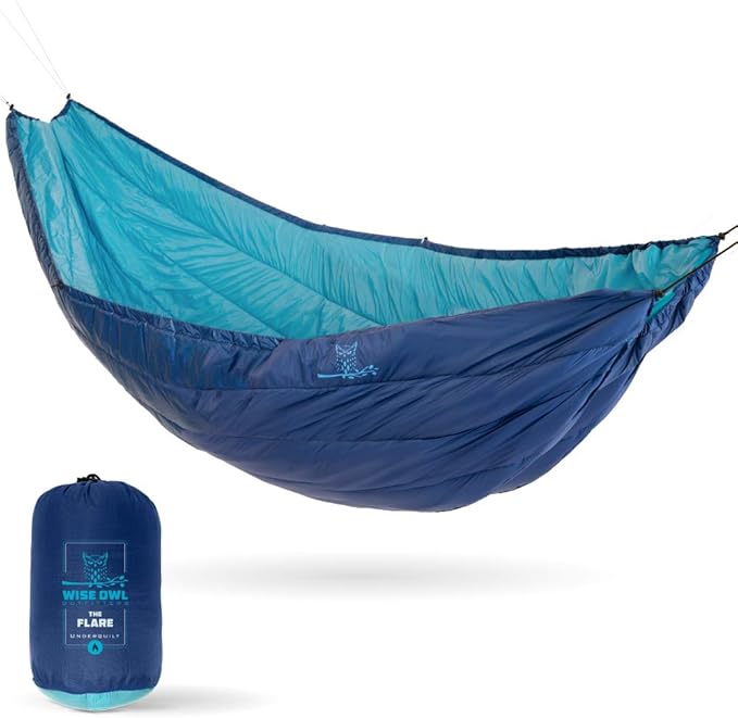 Wise Owl Outfitters Hammock Underquilt – Insulated Camping Quilt for Warm Sleeping – Fits Under Hammocks – Ultralight, Water-Resistant & Packable