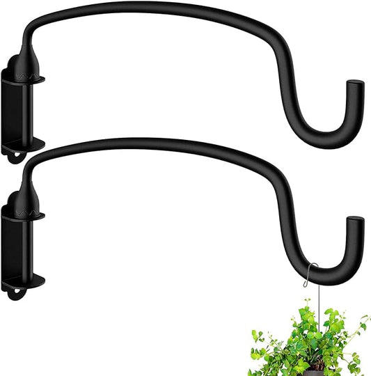 2 Pack Plant Hanger Bracket Wall Mounted Hooks for Hanging Bird Feeder, Flower Bracket, Anti Rust Metal Lanterns 12 Inches