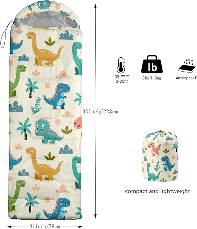 Camping Sleeping Bags Warm & Cool Weather Waterproof Backpacking Sleeping Bag All Seasons Camping, for Adult Kids Boy Girls Camping Gear Equipment, Traveling