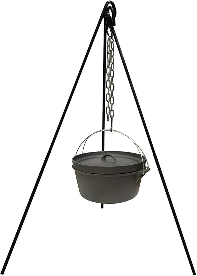 Cuisiland Camping Tripod Campfire Cooking Dutch Oven Tripod Adjustable Grill Tripod for Outdoor Campfire Cooking Camping, Picnic