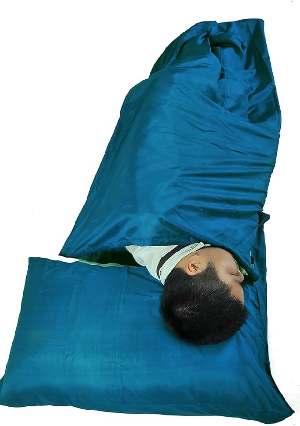 Marycrafts 100% Pure Mulberry Silk Single Sleeping Bag Liner Travel Sheet 83"x33"