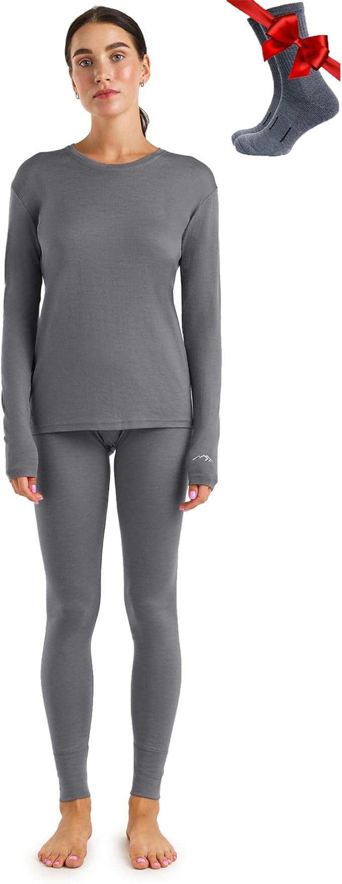 Merino.tech Merino Wool Base Layer Women Set - Heavyweight, Lite, Midweight Merino Thermal Underwear For Women Top, Bottom