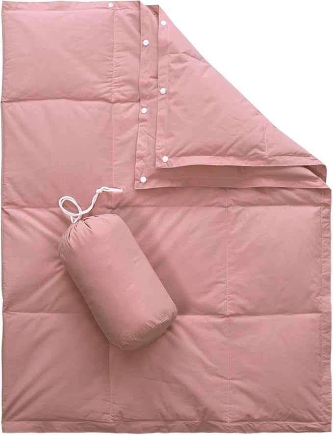 zzlamb Puffy Down Camping Blanket Water-Repellent, Down Throw Travel Blanket Portable for Outdoor, Light Warm Quilt for Couch Plane Car Theater Stadium Picnic RV Backpacking Hammock