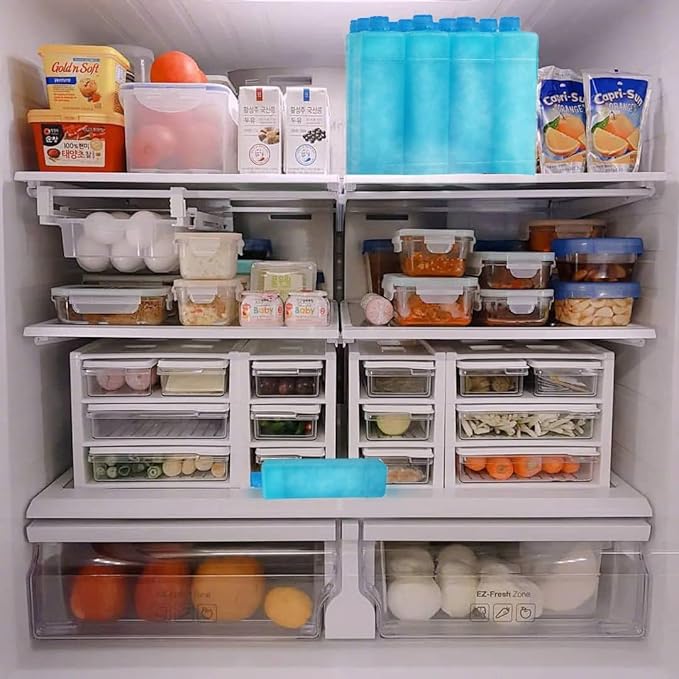 Ice Packs Ice Crystal Boxes for Coolers, Reusable Long Lasting&Fast Freeze, Set of 12 in 1 Freezer Packs for Lunch Bags Cooler Backpack, Camping, Picnics, Beach, Fishing and More