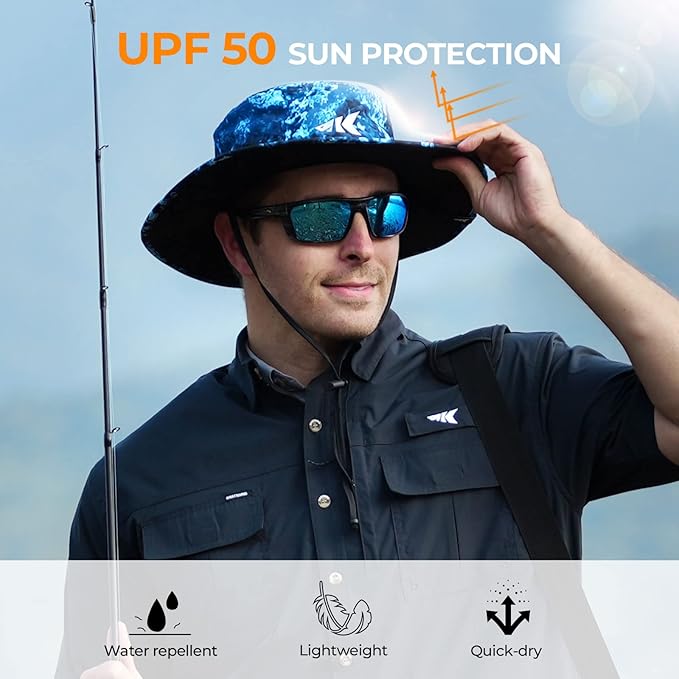 KastKing Sol Armis UPF 50 Boonie Hat - Sun Protection, Fishing, Beach & Hiking, Paddling, Rowing, Kayaking