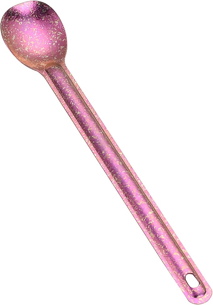 Titanium Long Handel Spork and Spoon, Camping Spork and Spoon, Soup Spoon, Eco-Friendly Coffee Spoon, Portable Travel Camping Utensils