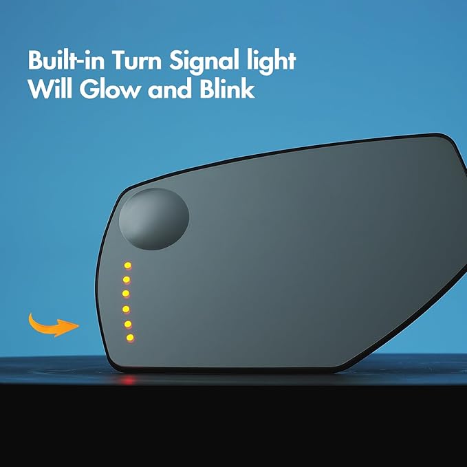 Driver Side Mirror Replacement for 2014-2017 Chevy Silverado 1500 2500HD 3500HD, 2015 2016 2017 GMC Sierra 1500 2500 HD 3500 HD - Mirror Glass with Turn Signal and Spotter Glass, GM1324146