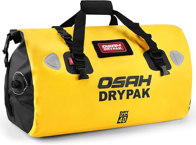 Waterproof Duffel Bag - Motorcycle Dry Bag Tail Bag with Large Storage Space, Waterproof Luggage Duffle Bags with Outer Mesh Zipper Pocket for Camping, Kayaking, Fishing & Traveling